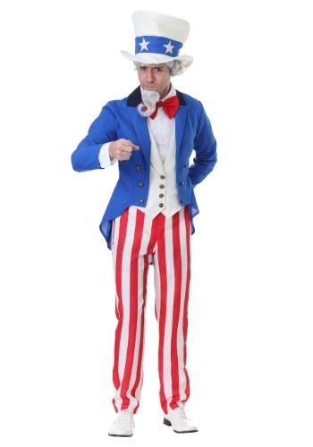 Classic Uncle Sam Men's Costume#Uncle, #Classic, #Sam Uncle Sam Costume, Coat Tails, Suit Costume, Red Bow Tie, Navy Blue Jacket, Polyester Jacket, Uncle Sam, Vest White, Mens Costumes