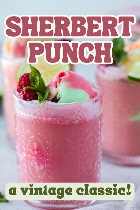 This sherbet punch recipe is an old-school Southern classic, perfect for the special occasions in your life. Filled with fizzy lemon-lime soda and creamy sherbet, it’s sweet, tangy, and creamy. Southern Punch Recipes, Sunshine Punch Recipe, Strawberry Sherbet Punch, Easy Sherbet Punch Recipes, Sherbert Punch Alcoholic, Ginger Ale Punch Sherbert, Punch With Sherbet Recipes, Boozy Sherbet Punch, Party Punch With Sherbert