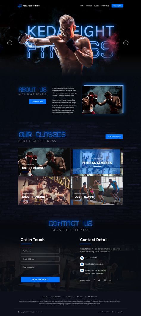 Boxing Website on Behance Popular Website Design, Fitness Landing Page Design, Boxing Website Design, Gym Landing Page Design, Gym Website Design Inspiration, Gym Web Design, Fitness Website Design Inspiration, Sport Website Design, Sports Website Design