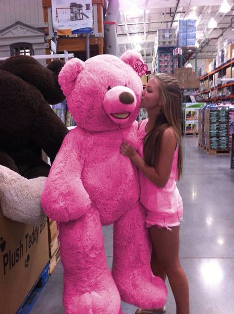 Like pink Human Size Teddy Bear, Bear Tumblr, Huge Teddy Bears, Ted Bear, Giant Stuffed Animals, Big Teddy Bear, Big Teddy, Giant Teddy Bear, Hugs And Cuddles