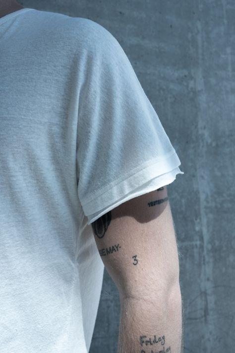 M X D V S — Details Raw Hem Chapter Autumn/Winter 2015 3 Tattoo Number Design, Men's Tattoos, Graphic Design Tattoos, Tattoo Number, Left Arm Tattoos, Tattoos Inspo, Design Tattoos, Number Tattoos, O Tattoo