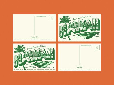 Waikiki Shore Beach Service - Illustrated postcards by Philippa Vernals Hawaii Postcard, Postcards Design, Illustration Branding, Travel Postcard, Postcard Printing, Holiday Postcards, Postcard Design, Vector Artwork, Card Illustration