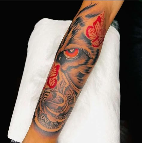 Inner Forearm Tattoo Black Woman, Tattoos For Women Black, Red And Black Skull Tattoo, Female Sleeve Tattoo Black Women Meaningful, Tat Sleeves For Women, Black Girls Tattoos Ideas, Baddie Tattoo Ideas Female Forearm, Kagandahan Tattoo, Tattoos Black Women Arm