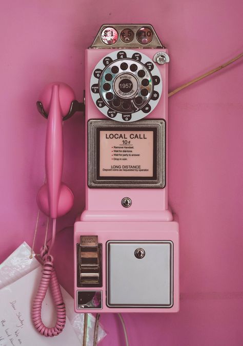 adam pegg | Pink telephone Phone Poster, Pink Telephone, Telephone Retro, Murs Roses, Flower Cafe, Vintage Foto's, Photo Rose, Bedroom Wall Collage, Pink Phone