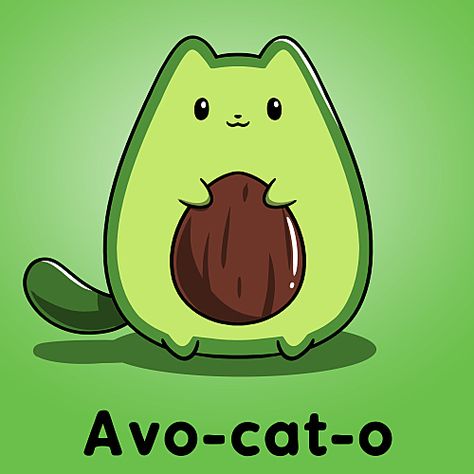 Avo-cat-o t-shirt Avocado Cartoon, Day Of The Shirt, Cute Avocado, Cute Food Drawings, Cute Animal Drawings Kawaii, Pola Sulam, Cute Kawaii Drawings, Cute Cartoon Drawings, Arte Sketchbook