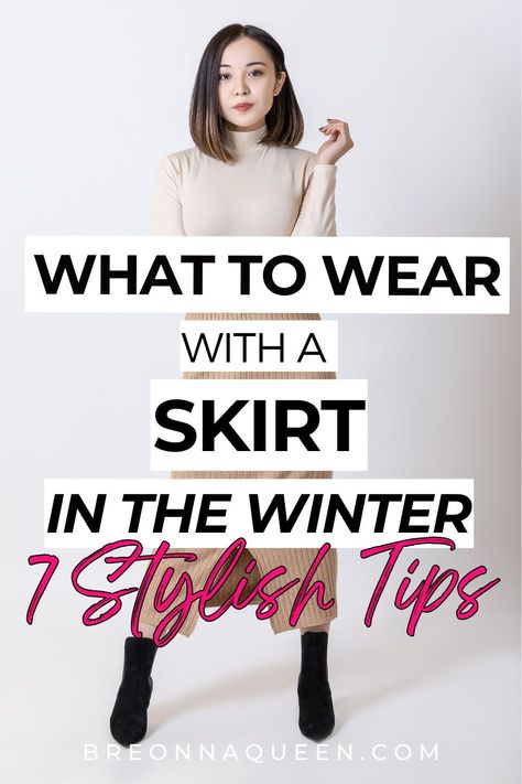 Slay winter fashion: How to style your skirts for the cold season with our 7 tips. Stay fashionable and warm all winter long! #winterwardrobe #skirtup #styleinspo Hiking Boots With Skirt, Aline Skirt Outfit Winter, How To Wear Midi Skirt Winter, What To Wear To The Theater Winter, How To Wear Skirts In The Winter, Black Maxi Skirt With Sweater, Charcoal Skirt Outfit, Flannel Maxi Skirt, Skirts With Boots For Winter