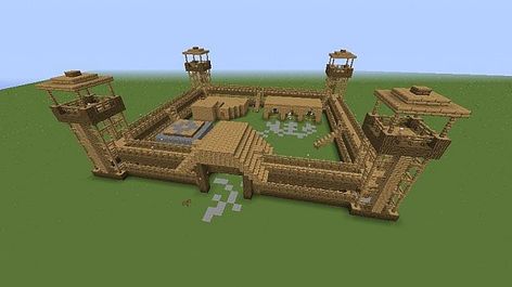 The fort Minecraft Fort, Mini Horse Barn, Wooden Fort, Minecraft Building Designs, Minecraft Maps, Build Minecraft, Minecraft Farm, Band Jokes, Minecraft Castle