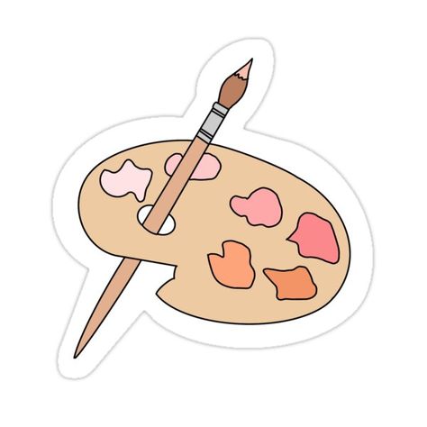 Diy Crafts Stickers, Stickers Ideas Easy, Cute Art Stickers, Art Palette Drawing, Stickers Drawing Ideas, Art Stickers Printable, Stickers To Print Out, Laptop Stickers Ideas, Artist Stickers