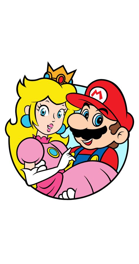 Plumber Mario will never tire of saving the dear Princess. Super Mario sticker with our hero holding a Princess Peach.. #SuperMario #game #Mario #Nintendo #PrincessPeach Super Mario Wallpaper Princess Peach, Princess Peach Svg, Super Mario And Princess Peach Party, Princess Peach Tattoo, Super Mario And Princess Peach, Princess Peach Drawing, Princess Peach And Mario, Mario Cute, Super Mario Peach