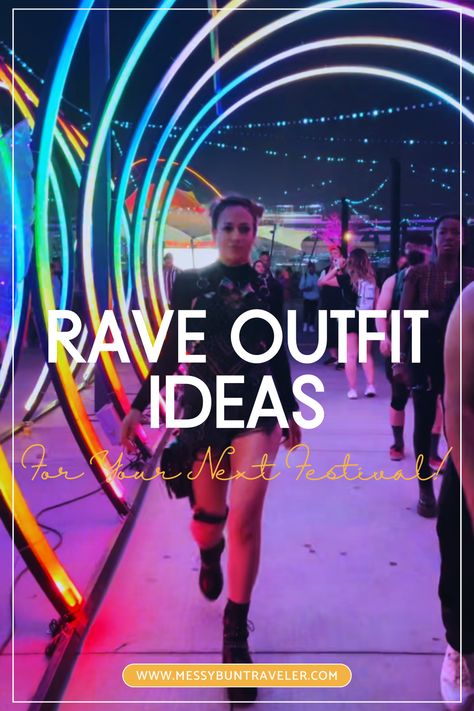 The Cutest Rave Outfit Ideas for Your Next Festival - Messy Bun Traveler Edm Festival Outfit Summer, Techno Festival Outfit, Edc Fits, Simple Rave Outfits, Look Rave, Rave Outfits Ideas, Electro Festival Outfit, Electric Forest Outfit, Rave Outfit Ideas