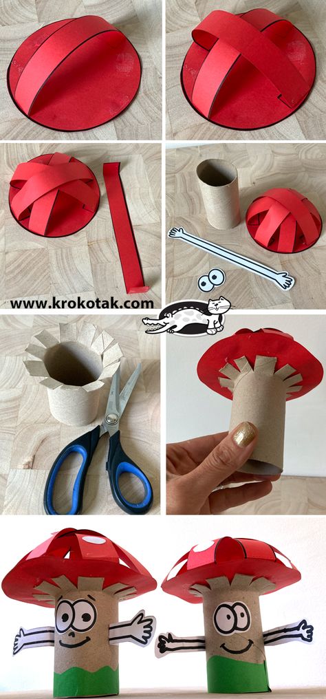 Crafts From Paper Towel Rolls, Toilet Paper Roll Tree Craft, Diy Crafts Toilet Paper Rolls, Crafts To Do With Paper Towel Rolls, Ideas For Toilet Paper Rolls, Fall Craft With Toilet Paper Roll, Craft From Toilet Paper Roll, Crafts For Kids Fall Easy, Toilet Paper Roll Mushroom