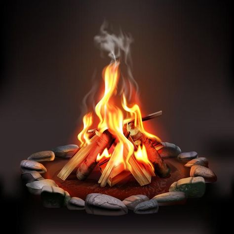 Campfire Drawing, Fire Drawing, Burning Wood, Fire Painting, Painting Quotes, Alien Art, Logo Set, Dark Background, Red Fire