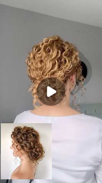 Beauty and curls by Meg 🇬🇧 on Instagram: "Got a summer wedding to go to and want to wear your natural curls? Here is a cute hairstyle you could try. You could even add some pearl pins if you wanted to try it for a bridesmaid or bride hairstyle. This hairstyle is best on freshly washed hair too so the curls don’t fall flat.  ➰ ✨SAVE FOR LATER  ✨LIKE  ✨FOLLOW FOR MORE  ➰ #curlyhairstyle #curlyupdo #curlyhairstyles" Up Due Hairstyles For Curly Hair, Pinned Up Curly Hairstyles, Diy Curly Wedding Hair, Easy Updo For Curly Hair Natural Curls, Curly Side Bun Hairstyles, Wedding Guest Hair Natural Curly, Short Curly Hair Updo Wedding, Hairstyle For Curls, Easy Up Do For Curly Hair Simple