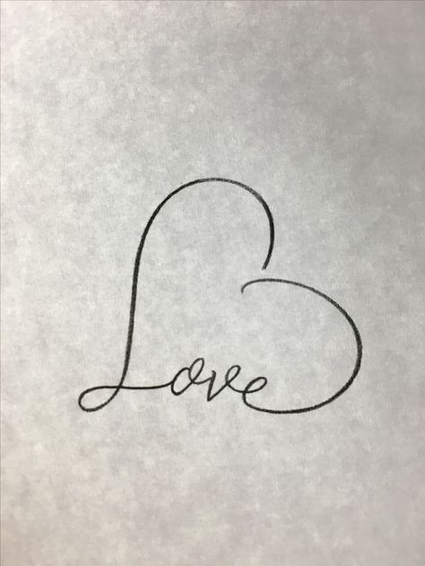 Valentine’s Tattoo, Small Tattoos Love, Love Font Design, Love Tattoo On Hand, Love Line Drawing, Love Tattoo Designs, Love Heart Drawing, Love Fonts, Love Tattoo Ideas