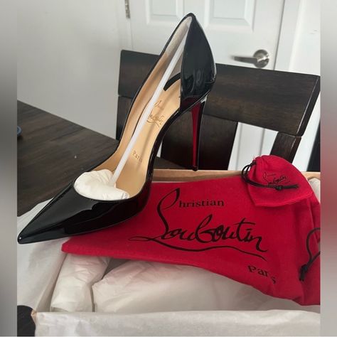 Brand New In Box - Christian Louboutin Iriza Black Patent Leather Heels Size 38 Iriza Louboutin Outfit, Iriza Louboutin, Iconic Heels, Louboutin Outfit, Christian Louboutin Iriza, Christian Louboutin Pigalle Follies, Fav Products, Platform Pumps Heels, Christian Louboutin Pigalle