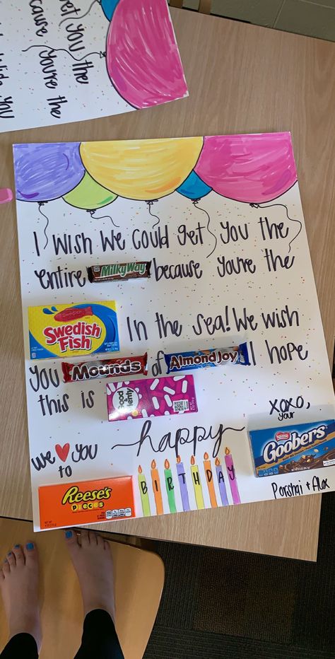 #candy #candygram #birthdaygifts #birthday #mom #posters #swedishfish Poster Candy Ideas, Candy Message Board For Birthday, Birthday Candy Board, Birthday Poster With Candy Bars, Candy Signs Poster, Candy Poster Board Birthday, Birthday Candy Poster, Candy Poster Board, Candy Birthday Cards