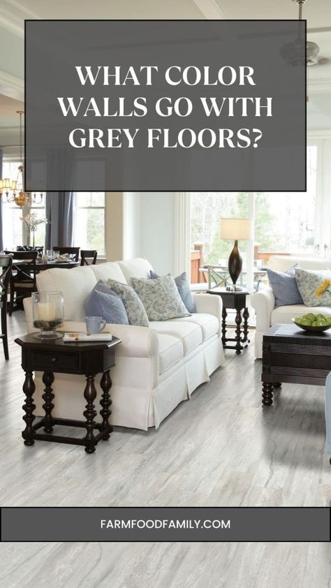 What Color Walls Go with Grey Floors: Expert Tips for Cohesive Design 7 Wall Color Gray Floors, Best Paint Colors For Grey Floors, Gray Flooring Interior Design, Flooring Ideas For Grey Walls, Light Grey Walls Dark Floors, Wall Colors That Go With Gray Floors, Paint Color With Grey Flooring, What Color Paint Goes With Gray Floors, Paint Colours That Go With Grey