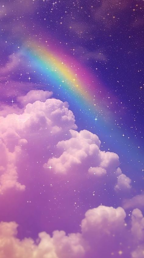 Cloud with rainbow and glitter outdoors nature purple. AI generated Image by rawpixel. | premium image by rawpixel.com / Pitcha Benrohman Beautiful Rainbow Nature, Purple Rainbow Aesthetic, Glitter Wallpaper Pink, Cute Rainbow Wallpaper, Iphone Wallpaper Galaxy, Purple View, Cloud With Rainbow, Rainbow Wallpapers, Rainbow Wallpaper Backgrounds