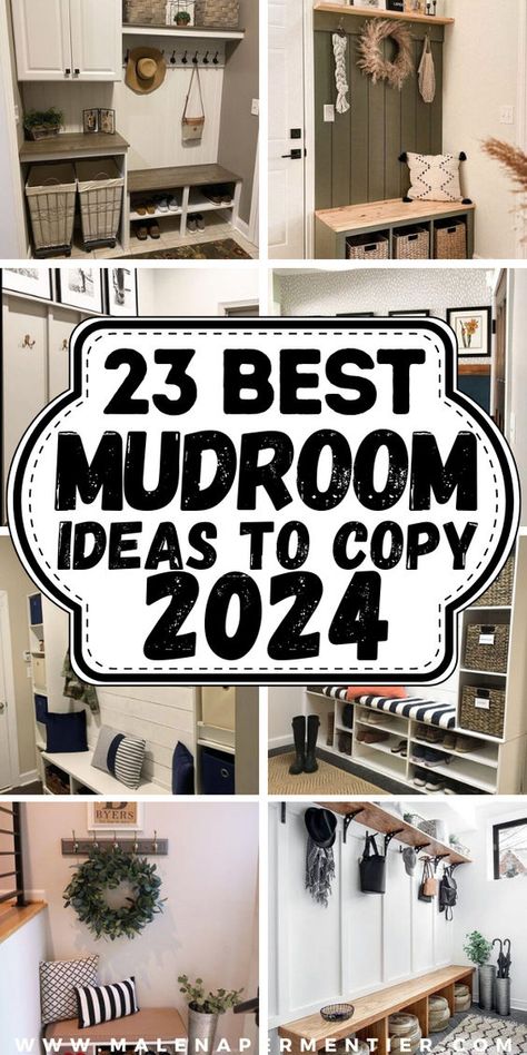 Showing you the 23 best small mudroom ideas to recreate! A mudroom is a room either at the front or the back of your home that is dedicated to all your muddy shoes, jackets, or even umbrellas. In apartments, a mudroom and entryway is usually the same thing. Large or small home, you will get a ton of inspiration out of these mudroom ideas. You can find ideas for a mudroom with bench, creating storage in your mudroom, and creative ways to organize a mudroom. Diy Small Mudroom Entryway, Small Mudroom Ideas Entryway Garage, Small Mud Room Cubby Ideas, Closer To Mudroom, Small Mudroom Addition, Diy Shoe Storage Entryway, Small Mudroom Cubby Ideas, Small Mud Room Ideas Entryway, Mudd Room Ideas