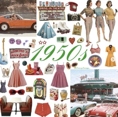 50s Fashion Moodboard, 50s And 60s Aesthetic, 50s Party Aesthetic, Anni 50 Aesthetic, 1950s Aesthetic Outfits, 50s Outfits Aesthetic, Party Vintage Aesthetic, 50s Outfit Ideas, 50s Moodboard