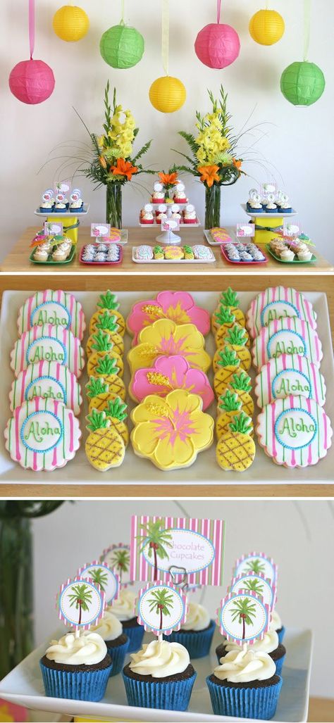 Hawaii Birthday Party, Hawaiian Party Theme, Luau Baby Showers, Aloha Party, Hawaiian Party Decorations, Luau Theme Party, Hawaiian Luau Party, Luau Birthday Party, Hawaiian Birthday Party