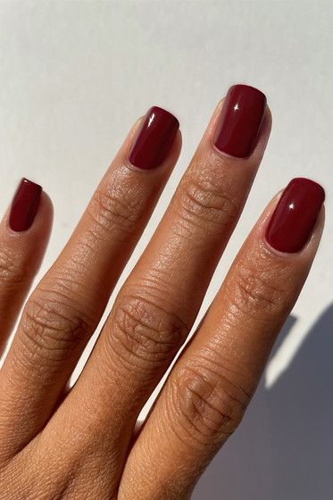 Deep Red Nail Polish, Dark Red Nail Polish, Nails Work, Deep Red Nails, Dark Red Nails, Cirque Colors, December Nails, Maroon Nails, Red Manicure