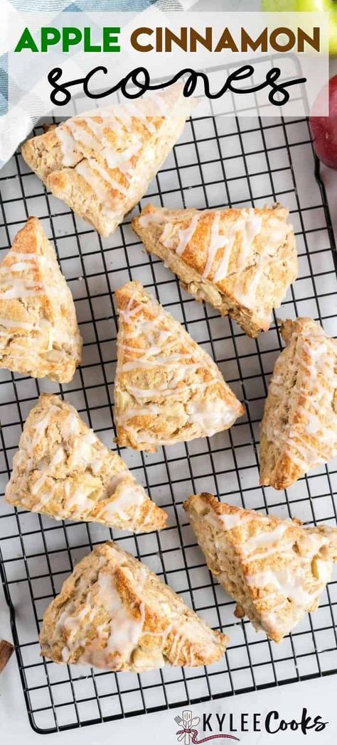 Apple Cinnamon Chip Scones, Applesauce Scones Recipe, Apple Pecan Scones Recipe, Scones With Almond Milk, Scone Fillings, Apple Fritter Scones, Apple Scones Healthy, Scone Base Recipe, Apple Cinnamon Scones Easy