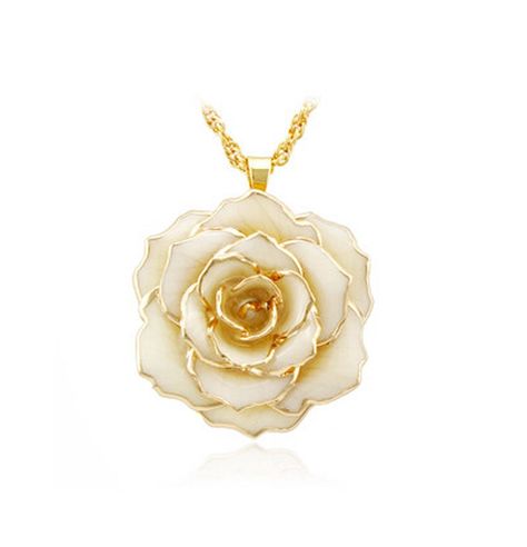 Amazon.com: ZJchao 30mm Golden Necklace Chain with 24k Gold Dipped Real White Rose Pendant: Clothing White Rose Jewelry, White Rose Necklace, Gold Rose Necklace, Gold Rose Flower, Gold Dipped Rose, Best Anniversary Gifts, Antler Necklace, Evening Jewelry, Real Rose