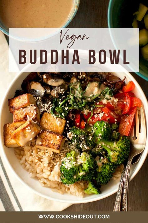 Tofu Brown Rice Bowl, Brown Rice Protein Bowl, Tofu And Brown Rice Recipes, Tofu With Tahini Sauce, Tofu Tahini Bowl, Brown Rice Poke Bowl, Tofu Veggie Bowl, Tofu And Rice Bowl, Tahini Tofu Recipe