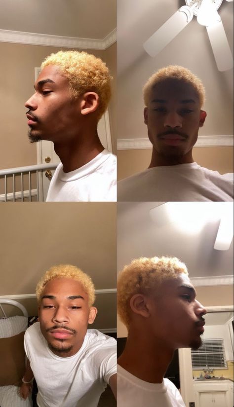 Short Afro Black Man, Blonde Buzzcut Men Black, Blonde Hair Men Black, Chris Brown Blonde Hair, Black Man Blonde Hair, Blonde Afro Men, Blonde Hair Dye Men, Black Men Buzzcut, Blonde Hair Color Men