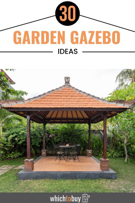 Farmhouse Gazebo Ideas, Gazebo In Garden, Simple Gazebo Ideas Backyard, Small Gazebo Ideas, Modern Gazebo Design Outdoor, Small Gazebo Ideas Backyards, Gazebo Roof Ideas, Gazebo Design Outdoor, Outdoor Gazebo Ideas Backyards