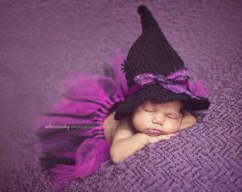 Baby Halloween Witch Hat ~ Made to Order Adorable Halloween Costumes, Fall Baby Pictures, Newborn Halloween Costumes, Newborn Halloween, Baby First Halloween, Newborn Photography Poses, Baby Couture, Baby Witch