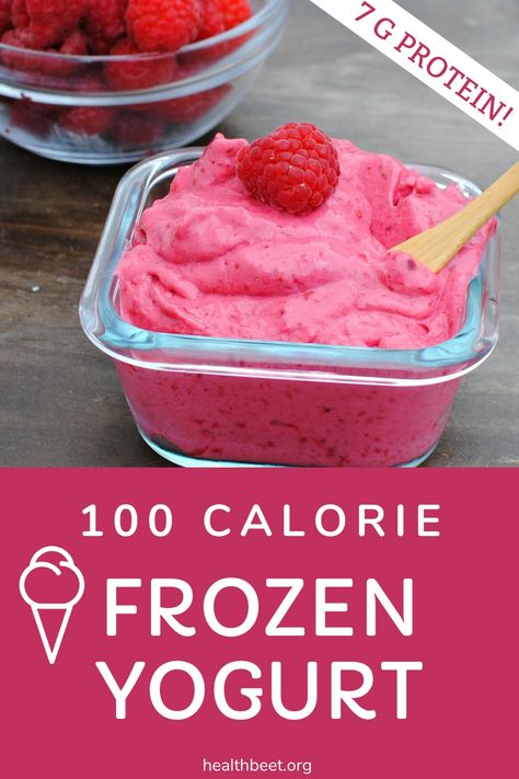 High protein, low fat, low calorie Frozen yogurt treat! With 100 calories and 7 grams of protein, this homemade froyo recipe will be your next healthy treat! Only two ingredients, and 5 minutes! #healthyrecipe #healthytreat #lowfat #lowcalorie Froyo Recipe, Health Beet, Healthy Frozen Yogurt, Homemade Frozen Yogurt, Low Fat Snacks, 100 Calorie Snacks, Best Diet Foods, 100 Calorie, Baking Powder Uses