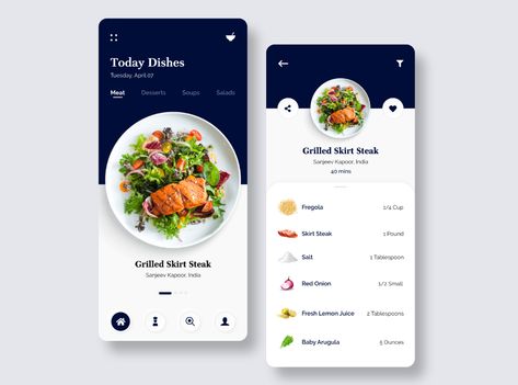 Kitchen Stories - Recipe Book App by Akshat Pandey on Dribbble การออกแบบ Ui Ux, Meal Planner App, Cooking App, Food Delivery App, Mobile App Design Inspiration, Ui Ux Designer, Delivery App, App Design Inspiration, App Ui Design