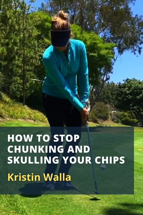 Kristin Walla shows you how to use the bounce of your wedge and a shorter follow through to hit great chip shots. #golf #golftip #golfswing #golflessons #womensgolf How To Chip Golf, Golf Chipping Tips, Chipping Tips, Golf Pictures, Golf Wedges, Best Golf Clubs, Golf Chipping, Golf Drills, Golf Rules