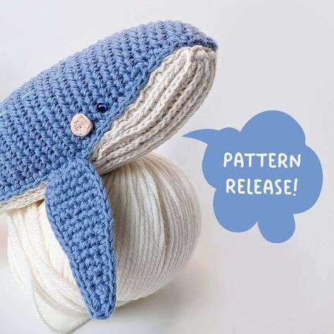 🐋 HOPE THE BLUE WHALE PATTERN RELEASE 🐋 The pattern for my blue whale Hope is finally out & now available in my Ravelry store (link in… | Svenja 🌻 (@schrahki) no Instagram Whale Crochet Blanket, Blue Whale Crochet Pattern Free, Crochet Humpback Whale, Whale Tapestry Crochet, Free Whale Crochet Pattern, Crochet Whale Blanket, Whale Amigurumi Pattern Free, Crochet A Whale, Whale Crochet Pattern Free