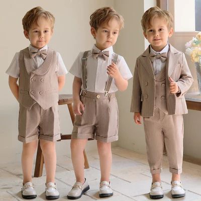 Boys' Clothing - Momorii Classy Boy Outfits, Toddler Boy Formal Outfit, Birthday Clothes Ideas, Boys Suit Outfit Ideas, Baby Suits Boy, Suits For Kids Boys, Kid Boy Outfits, Boy Suit Outfit, Boys Party Outfit