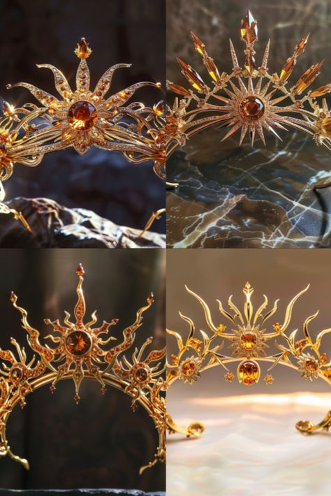 Fantasy Hair Jewelry, Sun Jewelry Aesthetic, Sunburst Tiara, Sun Tiara, Dragon Headpiece, Circlet Crown, Sun Crown, Headpiece Jewelry, Golden Crown