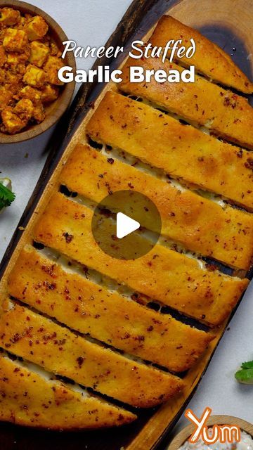 Yum on Instagram: "Paneer Stuffed Garlic Bread 

#garlicbread #yum #cheese #baking" Stuffed Garlic Bread, Garlic Bread Pizza, Stuffed Bread, Bread Pizza, Cheese Stuffed, Pizza Bread, February 22, Garlic Bread, Paneer