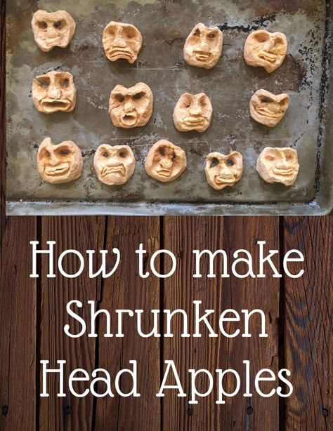 Halloween Shrunken Apple Heads, Shrunken Head Apple Punch, Apple Shrunken Heads How To Make, Halloween Shrunken Heads, How To Make Shrunken Heads, Shrunken Apple Heads How To Make, Shrunken Potato Heads, Shrunken Head Punch, Scary Fruit For Halloween