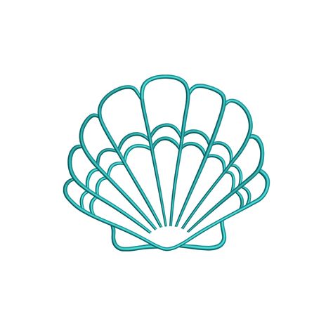 Seashell Embroidery Design  INSTANT DOWNLOAD Our embroidery pattern outline ocean seashell is available in 6 different sizes, giving you the flexibility to choose the best size for your project: Here are the details for each of the sizes: Size 1: 2.34" X 2.0" (59.5 X 50.8 mm), 4103 stitches Size 2: 3.51" X 3.0" (89.3 X 76.2 mm), 5983 stitches Size 3: 4.69" X 4.0" (119 X 101.6 mm), 9072 stitches Size 4: 5.86" X 5.0" (148.8X 127.0 mm), 11290 stitches Size 5: 7.03" X 6.0" (178.5 X 152.4 mm), 13528 Sea Shell Graphic Design, Sea Shell Embroidery Design, Embroidery Patterns Sketch, Embroidered Sea Shells, Seashell Outline, Art For Embroidery, Shell Outline, Seashells Template, Seashells Embroidery Designs