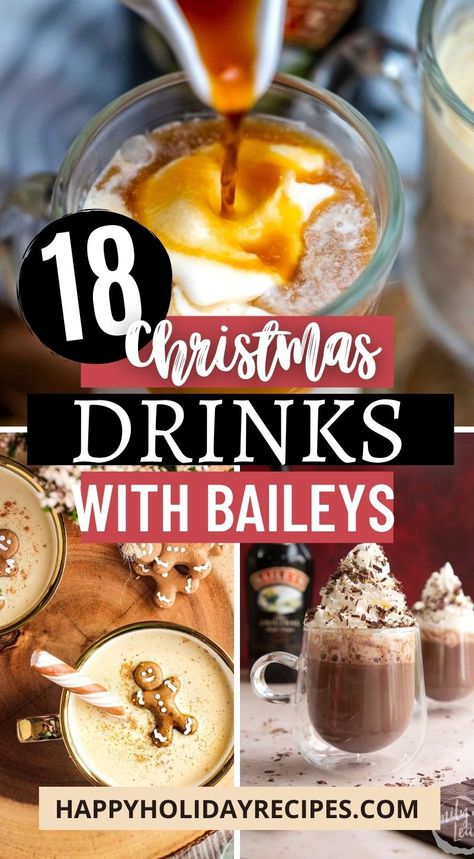 Hot Baileys Drink Recipes, Christmas Kahlua Drinks, Baileys Holiday Cocktails, Drinks Made With Baileys, Bailey’s Drink Recipes, Bailey’s Cocktails, Christmas Cocktails With Baileys, Baileys Recipes Drinks Christmas, Holiday Drinks With Baileys