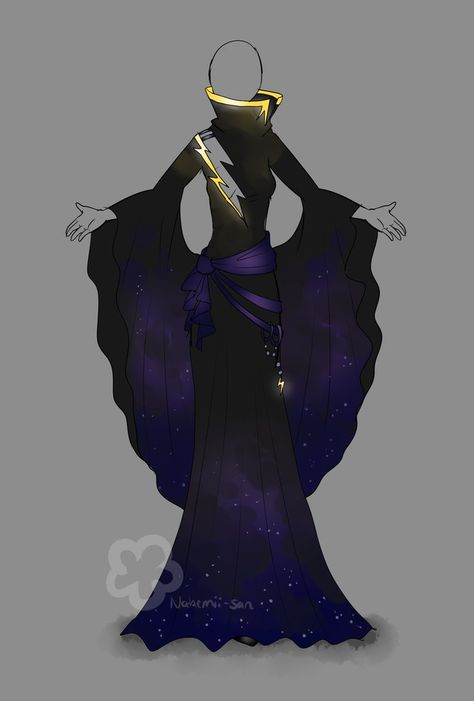 Stormy Night Dress - closed by Nahemii-san on DeviantArt Art Outfits, Stormy Night, Dress Drawing, Dress Sketches, Anime Dress, Fashion Design Drawings, Drawing Clothes, Fantasy Clothing, Fantasy Fashion