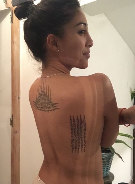 Laos Tattoos, Lao Tattoo Ideas, Laos Tattoo, Tattoo Cambodia, Cambodian Tattoo, Yantra Tattoo, Khmer Tattoo, Buddhist Tattoo, Tattoos To Cover Scars