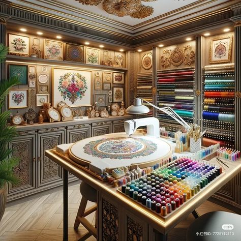 Artist Studio Workspaces, Cozy Hobby Room, Arts And Crafts Room, Hobby Room Design, Dream Art Room, Small Craft Rooms, Art Studio Space, Art Studio Room, Sewing Room Design