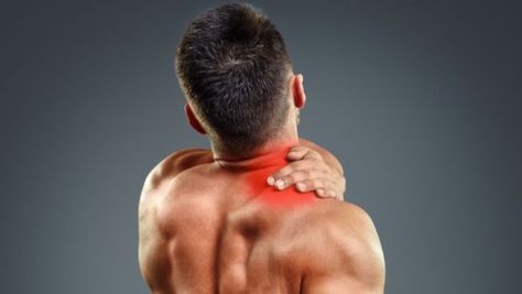 A man stretching. How To Stretch Your Traps, Stretches For Traps, Trapezoid Muscle Stretch, Trap Muscle Stretch, Stretches For Trapezius Muscle, Trap Stretches Neck Pain, Tight Trapezius Neck Pain, Traps Stretch, Trap Stretches