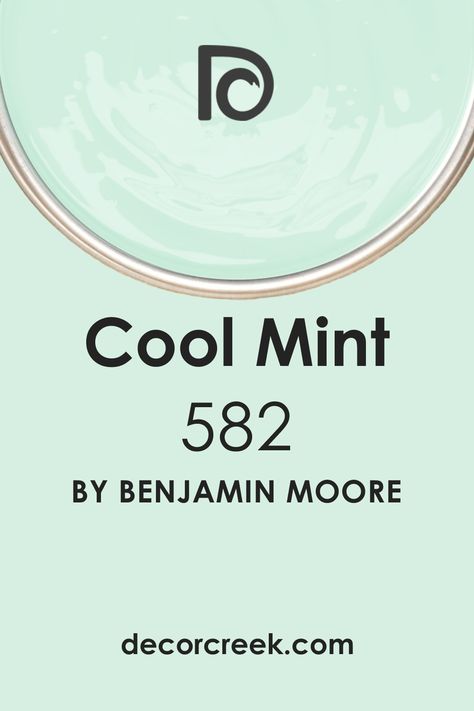 Cool Mint 582 Paint Color by Benjamin Moore Colors That Compliment Mint Green, Mint Green House Exterior Color Schemes, Mint Green Complimentary Colors, Mid Century Wall Colors, Mint Green Paint Color, Nutcracker Colors, Mint Paint Colors, Green Bathroom Paint, Mint Green Bathrooms