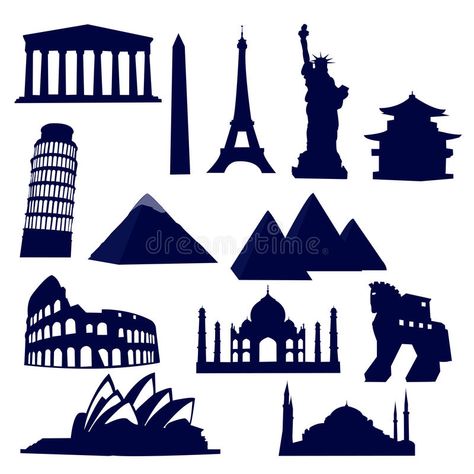 World landmarks. Landmarks of the word.vector illustration #Sponsored , #Ad, #AD, #landmarks, #illustration, #vector, #World World Landmarks, Bullet Journal Cover Ideas, Silhouette Cameo Tutorials, Famous Buildings, Famous Landmarks, Stock Photography Free, Art Icon, Travel Tattoo, Silhouette Projects