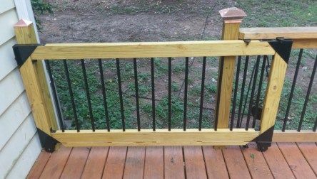 Pylex Sliding Gate Kit Review » Famous Artisan Diy Deck, Porch Gate, Deck Gate, Gate Kit, Building A Porch, Wooden Deck, Deck Projects, Sliding Gate, Dog Gate