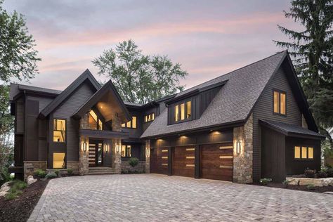 Take a tour of the most popular houses we have featured here on One Kindesign over the course of 2019. Home Exterior 2023, Modern Cabin Exterior Design, Lake House Design Ideas, Beckie Owens, Modern Farmhouse Home Exterior, 3 Garage Doors, Black And Cedar House Exterior, Modern Lake House Exterior, Rustic House Exterior